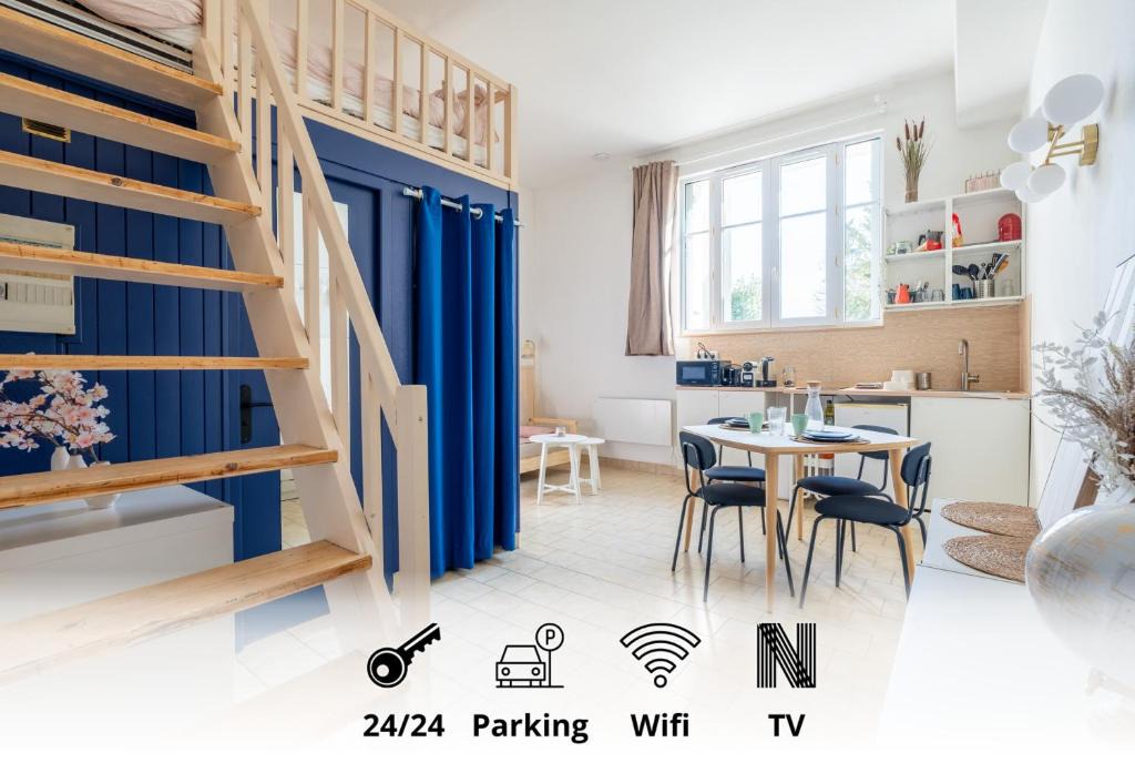 Tours Apartment | Studio Chic et Lumineux 4 pers avec Parking privé