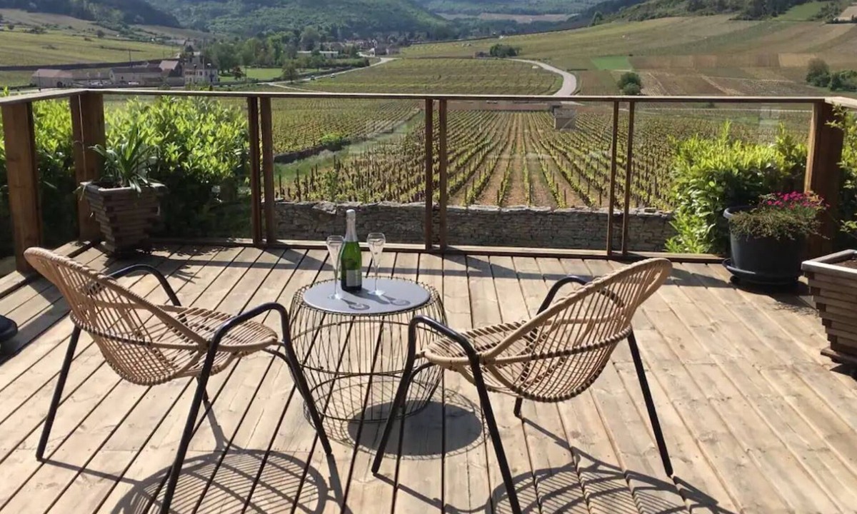 Meursault House | Villa Deck, panoramic view of the vineyards