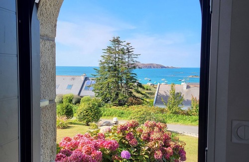Trelevern House | Brittany holiday home sea view, conservatory, sleeps 8 near beach prime location