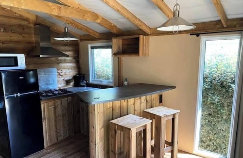 La Baule-Escoublac Cabin | Campsite La Roseraie * - Cabin Lodge on Pilotis - 2 bedrooms: 32 m² + 11 m² covered terrace for 5 people