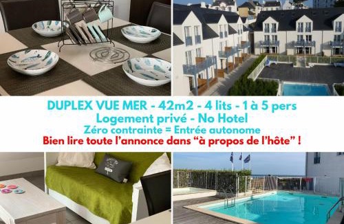 Audierne Apartment | DUPLEX VUE MER - Plage 100m - Parking - 4 lits - hamam & sauna