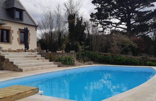 Pleumeur-Bodou Villa | Villa Romayann - Swimming pool and panoramic view