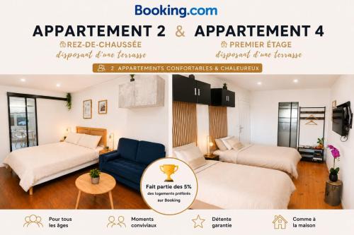 Appartement 4 ou 2 Parking Wifi Terrasse cosy