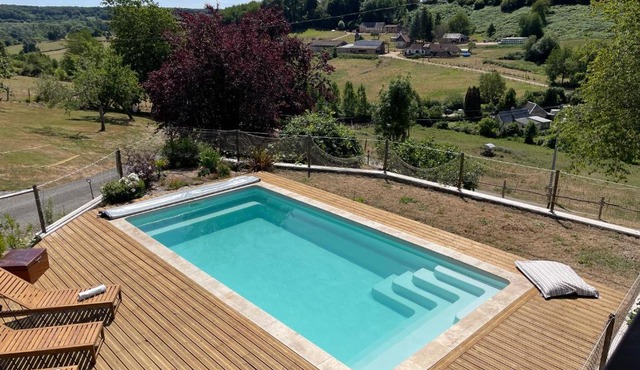 Cottage de charme avec piscine et vue panoramique - 6-8 pers Pays d'Auge