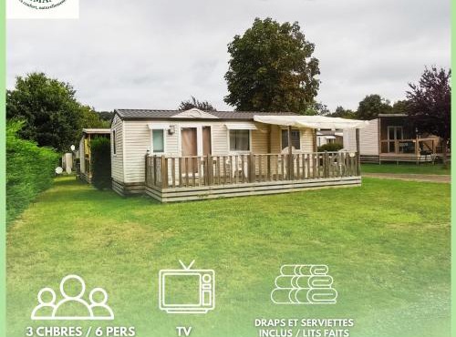 Houlgate-420- Mobilhome cosy 3 chambres 6 personnes Camping 5 étoiles