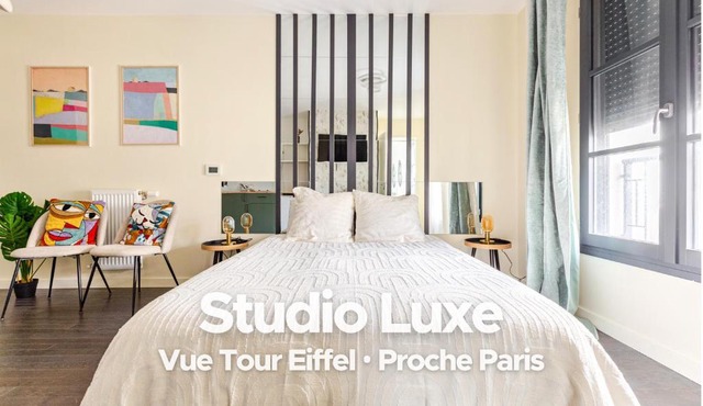 Studio Luxe - Vue Tour Eiffel - Proche Paris & Versailles