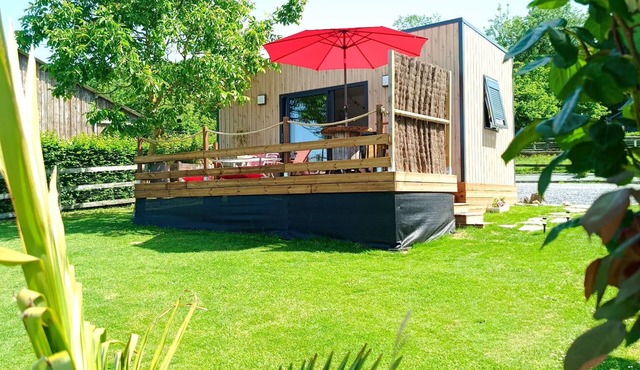 The Sunset Lodge – Tiny House with Spa and Terrace Offering a View Near Honfleur/Deauville