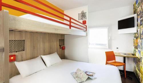 Break Room with Two Twin Beds and One Bunk Bed